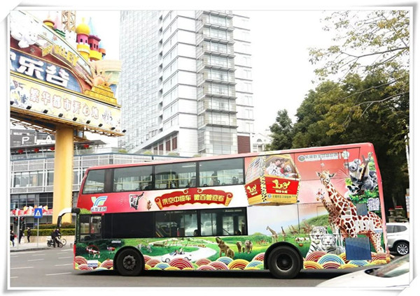 動(dòng)物伴你同行，這個(gè)公交車廣告有點(diǎn)萌哦!
