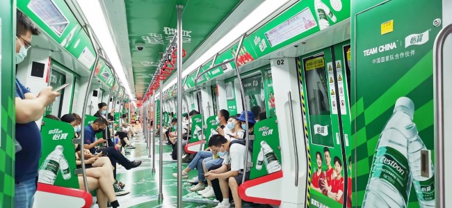 石家莊地鐵創(chuàng)意全景內(nèi)包車廣告優(yōu)秀案例，石家莊地鐵列車廣告價格