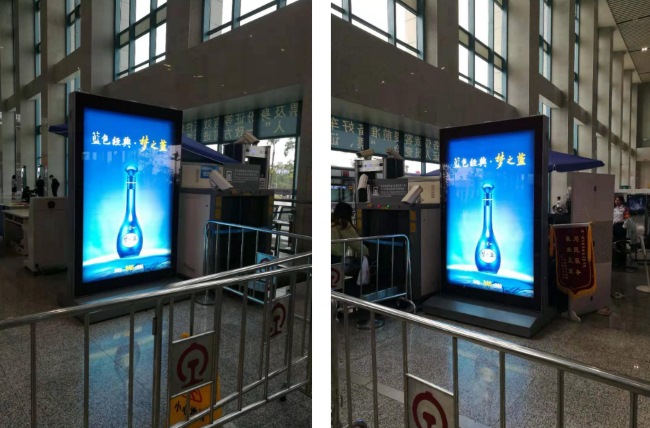 惠州南高鐵站進(jìn)站安檢閘機(jī)口廣告，惠州南站大屏廣告價(jià)格