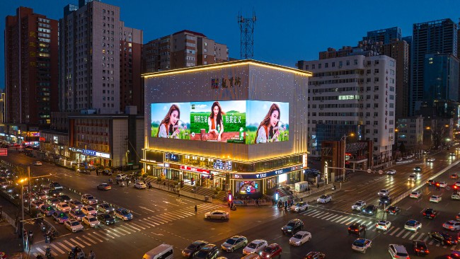 太原小店親賢街折角LED廣告投放，太原戶外大屏廣告價(jià)格